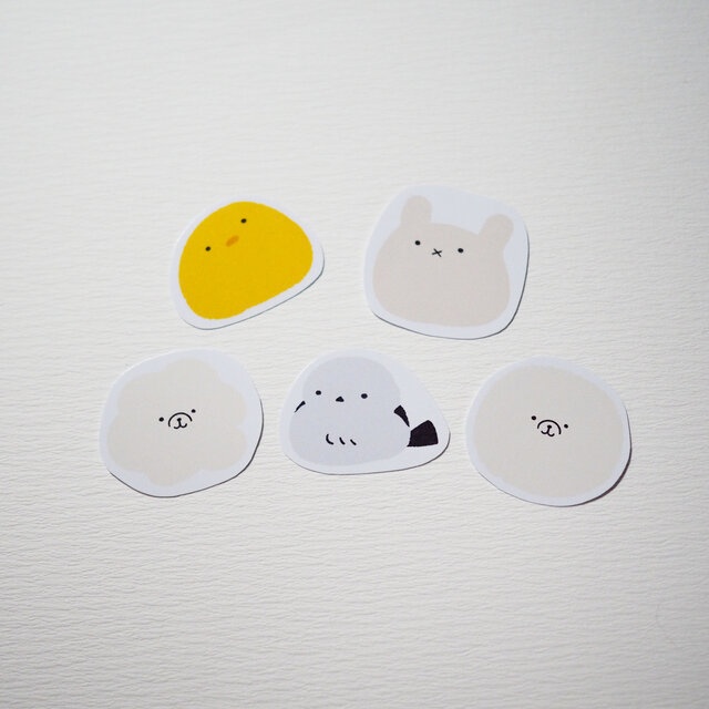 ゆるゆるどうぶつのフレークシール