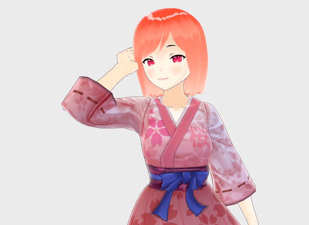 Vroid  character Sakura  Kimono Dress