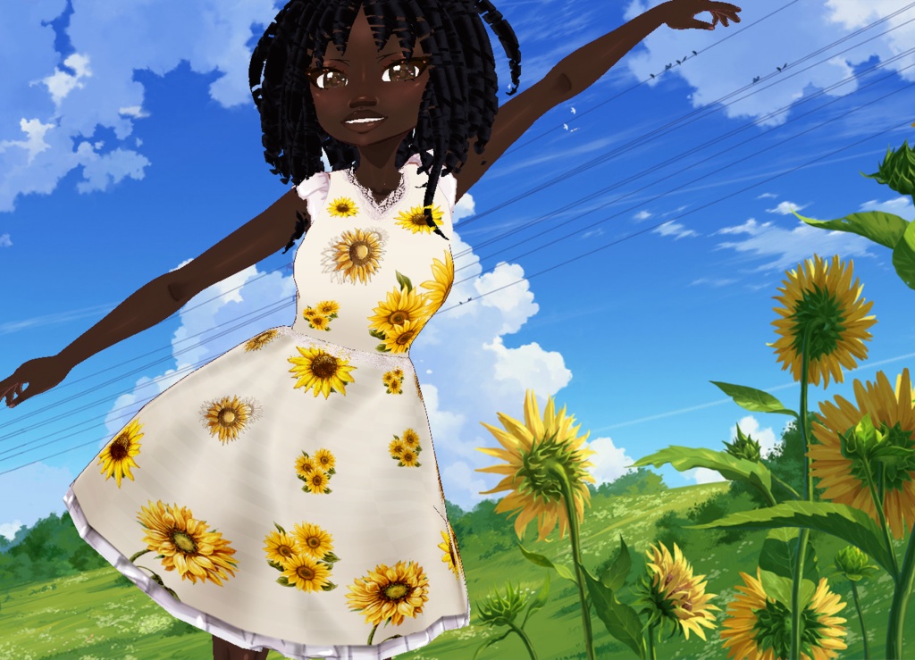 Sunflower dress vroid
