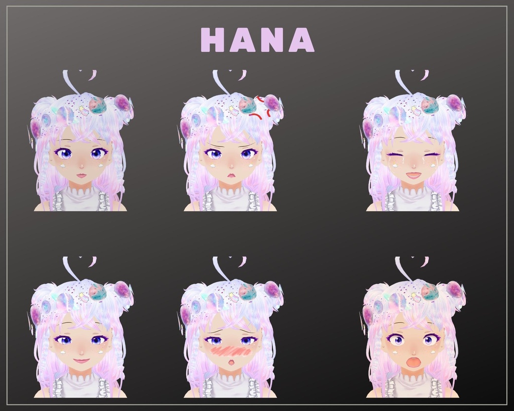 Hana- 3D ギャラクシーキャラクター VRM Galaxy Girl VRM Model - CatArtistry🐾🐱 - 2/3