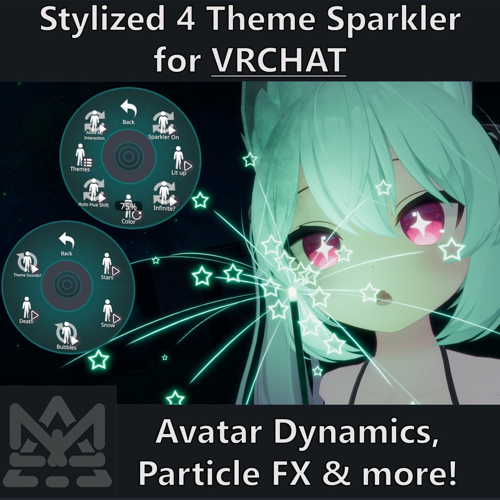 Sparkler w/ Avatar Dynamics for VRChat [VRチャット, アバターダイナミクス, 花火,  新年, パーティー]