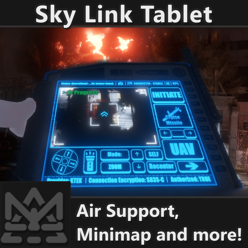 Sky Link Tablet for VRChat [ミリタリー,エアストライク,ミニマップ, アバター・ダイナミクス,VRC,爆発的]