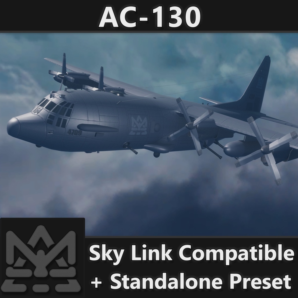 AC-130 for VRChat [パーティクルFX, Sky Link 適合]