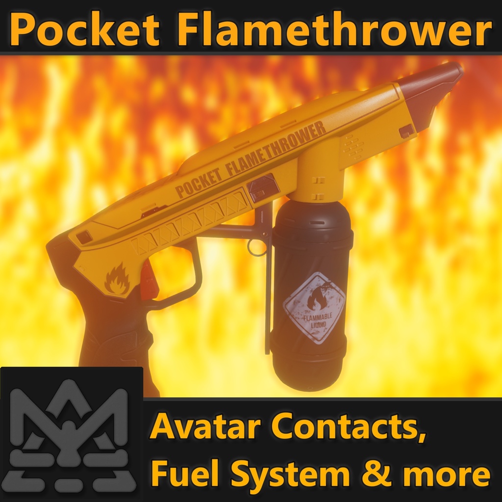 Pocket Flamethrower for VRChat [パーティクルFX, Avatar, Prop]