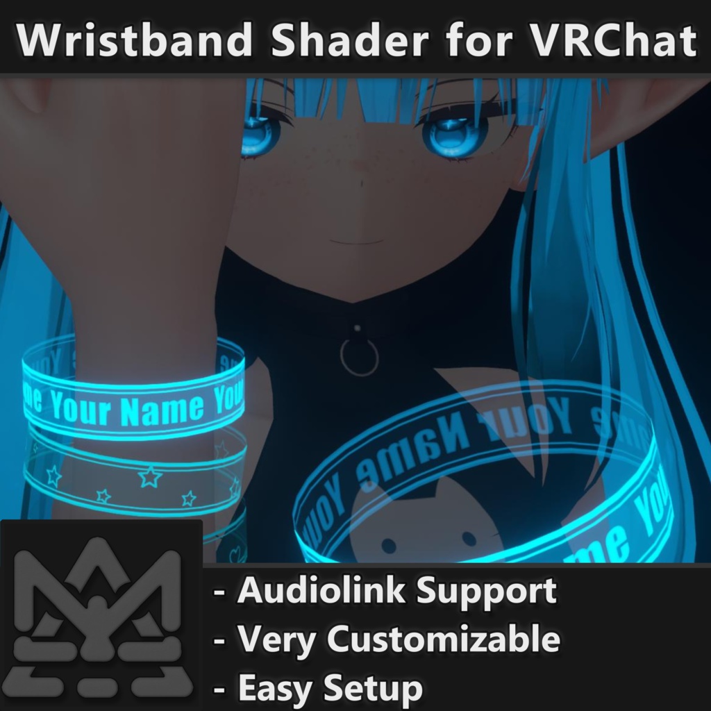 Wristband Shader for VRChat [Audiolink, Name tag]