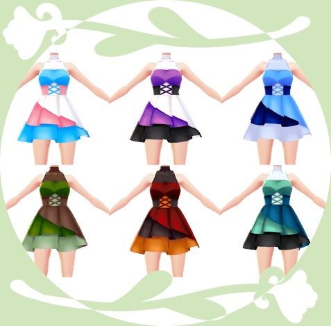 [Vroid] Dress (6 Color + PSD Available)