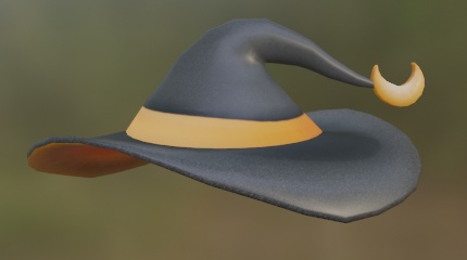Witch Hat FBX (Rigged + PSD Available)