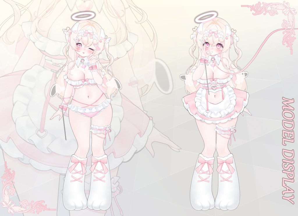 【Live2D Model/Generic Model】High-Precision, Full-Body Undressing Capable, ASMR, Landmine, SM, Swimwear, Maid, Around 200,000 Yen Class Dog girl