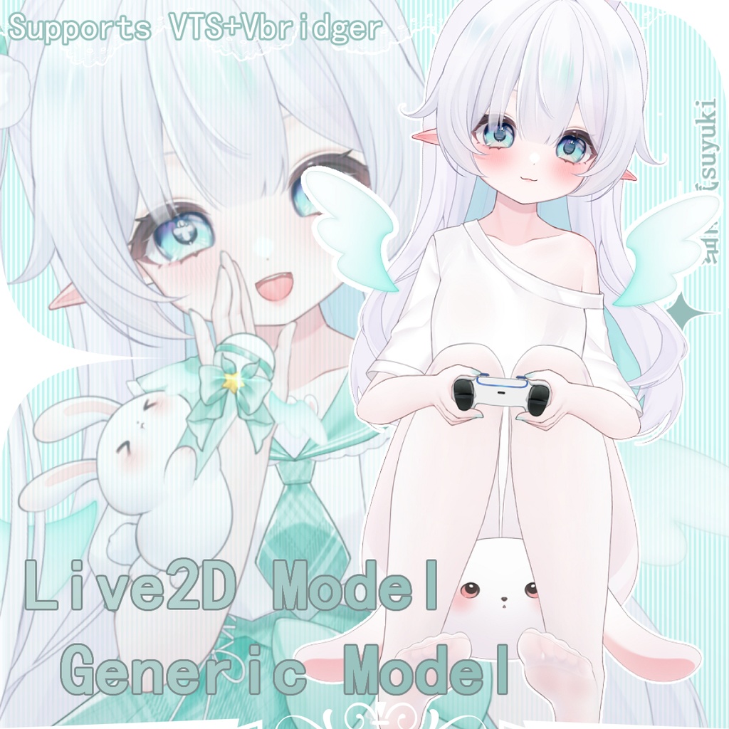 【Live2D Model/Generic Model】Little Sister Idol is Actually a Shut-in Otaku (T-Shirt + Performance Outfit + Bunny Ears) Vtube Studio