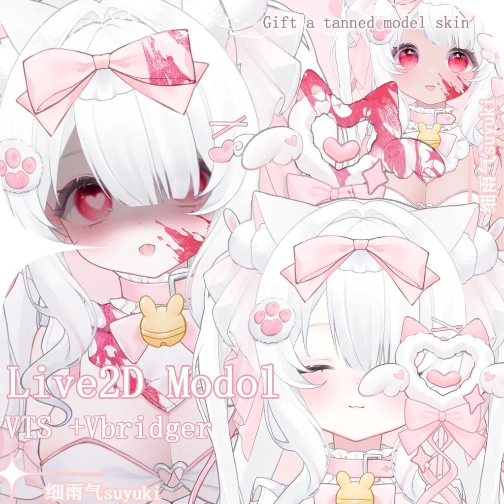  【Live2D Model/Generic Model】Magical Girl Neko / Rabbit Charm / Hand Accessory / Dark Skin Tone /