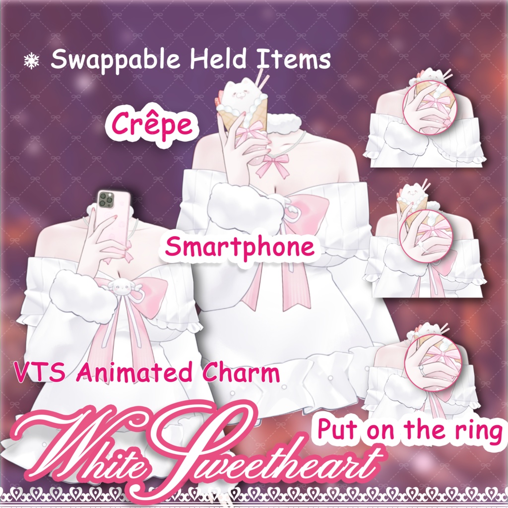【Live2D Assets/VTuber向け】White Valentine | Animated Live2D Attachment | Virtual Streamer | VUP | Streaming Assets | Dating | Winter | Christmas Eve | Scarf