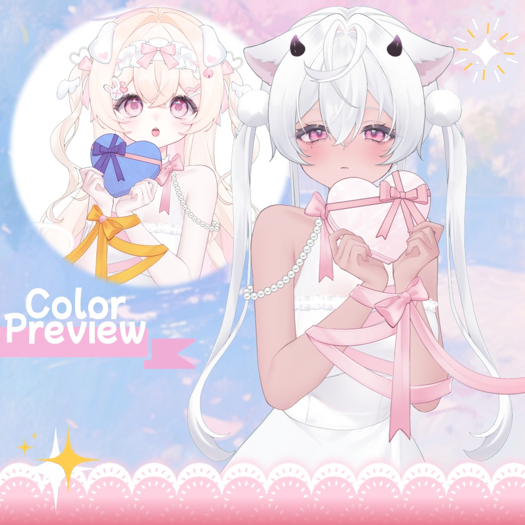 【Live2D Assets/VTuber向け】Girlish VTS Live2D Charm | Who’s the Gift? The Box… Or You? / Cute / VTuber Charm / Daily / Valentine’s