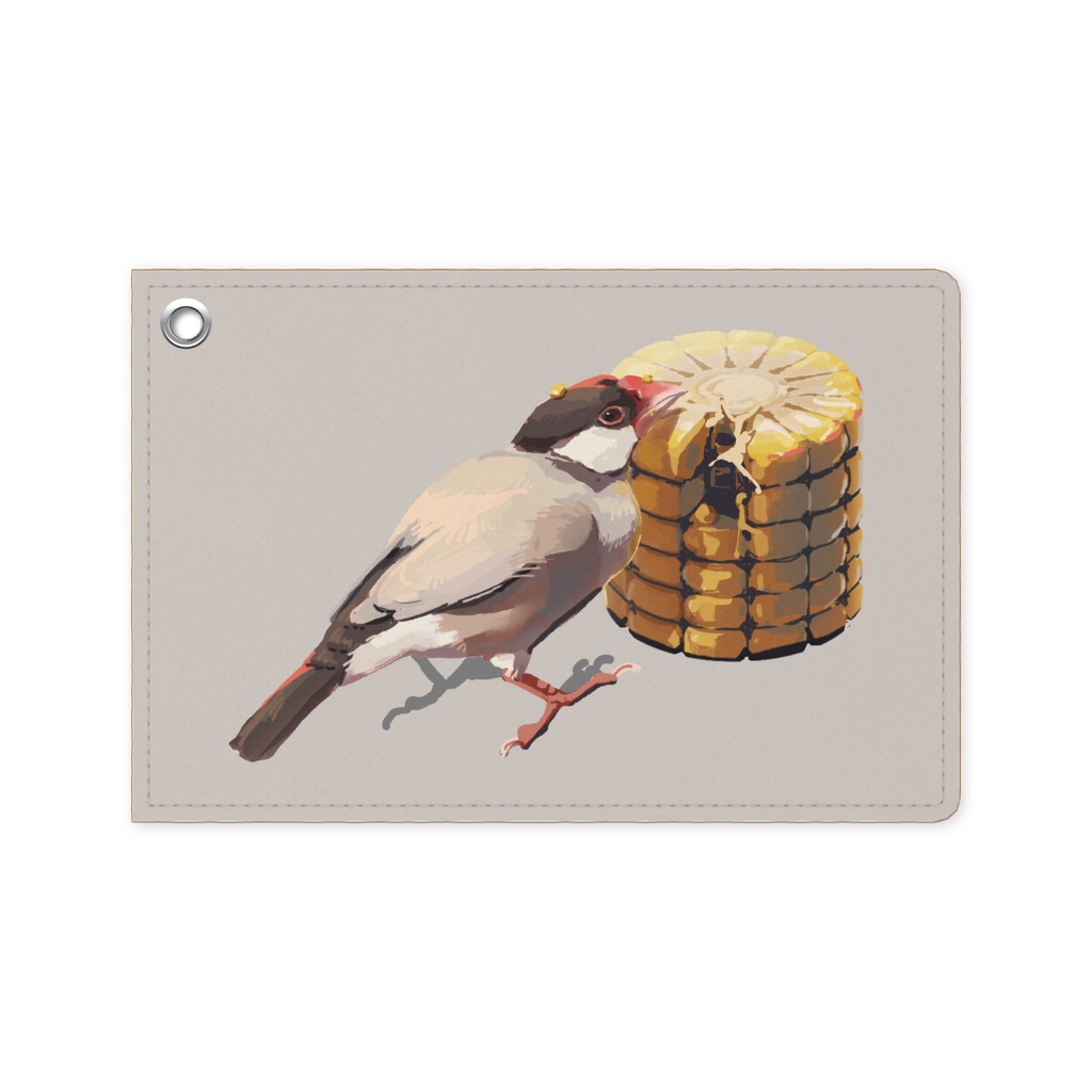 【パスケース】もろこし文鳥