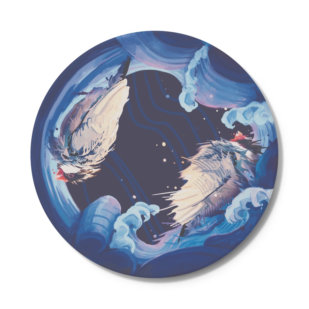 【コースター】びしょびしょ文鳥