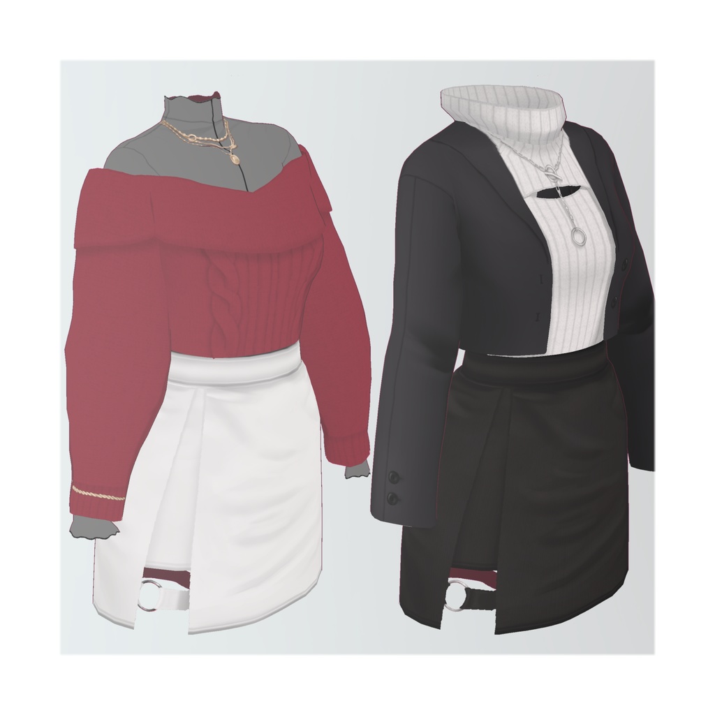 【VRoid】AMO_Aセット Women's Winter Clothing 2022AW