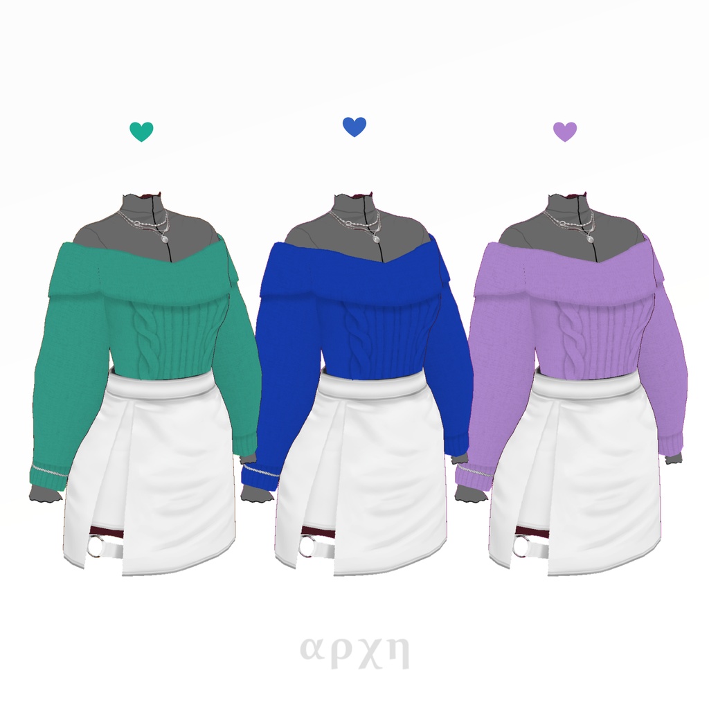 【VRoid】AMO_Bセット Women's Winter Clothing 2022AW