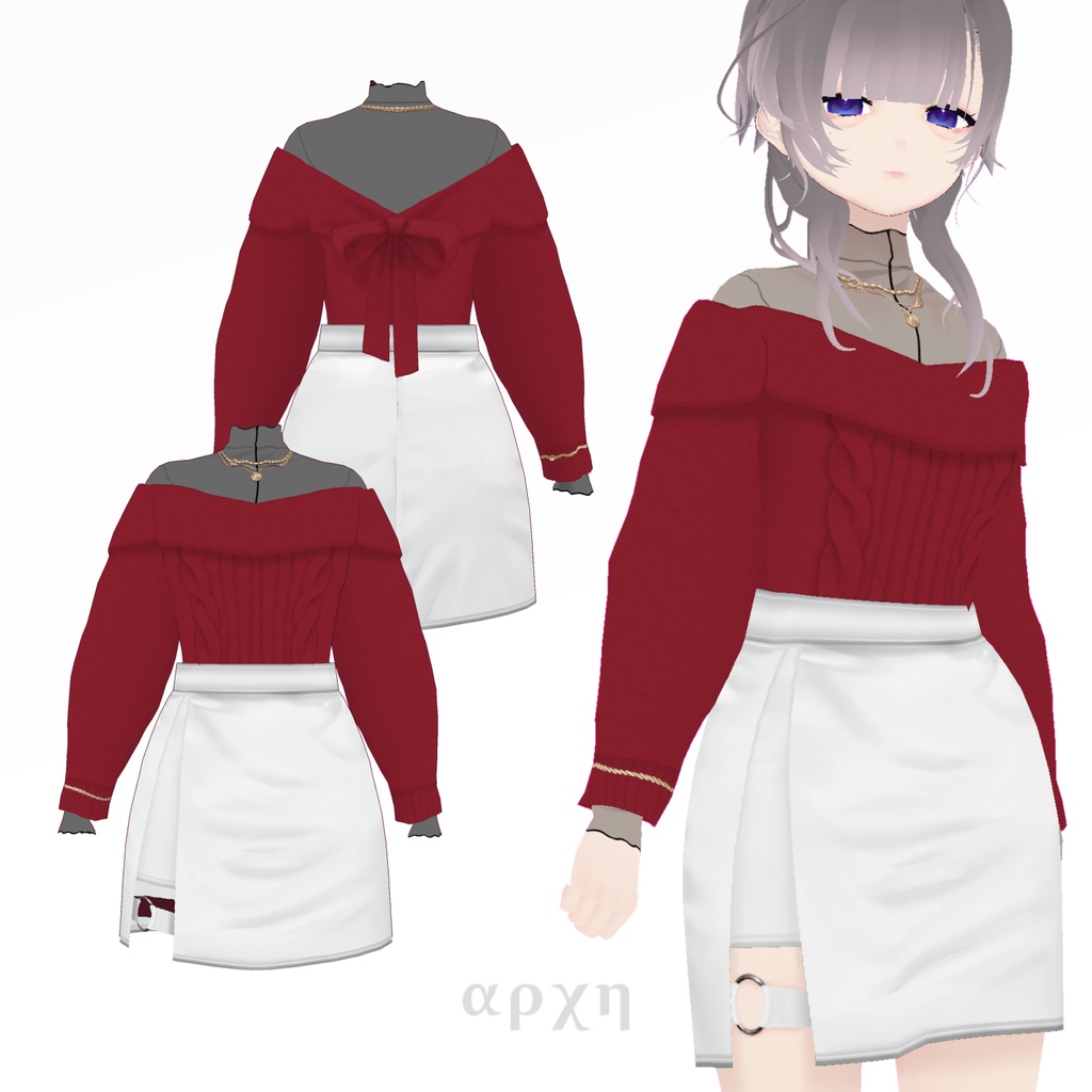 【VRoid】AMO_Bセット Women's Winter Clothing 2022AW