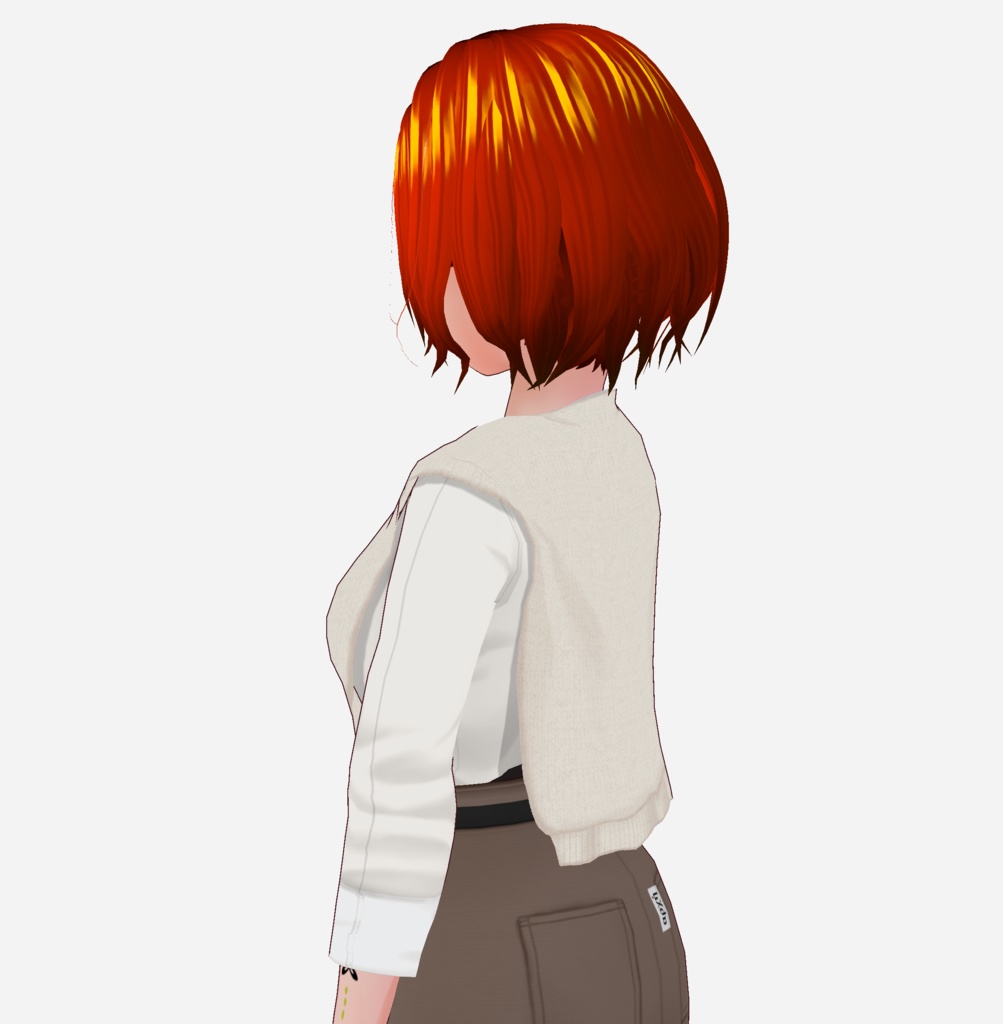 【VRoid】肩掛けニット Cardigan tied around shoulder