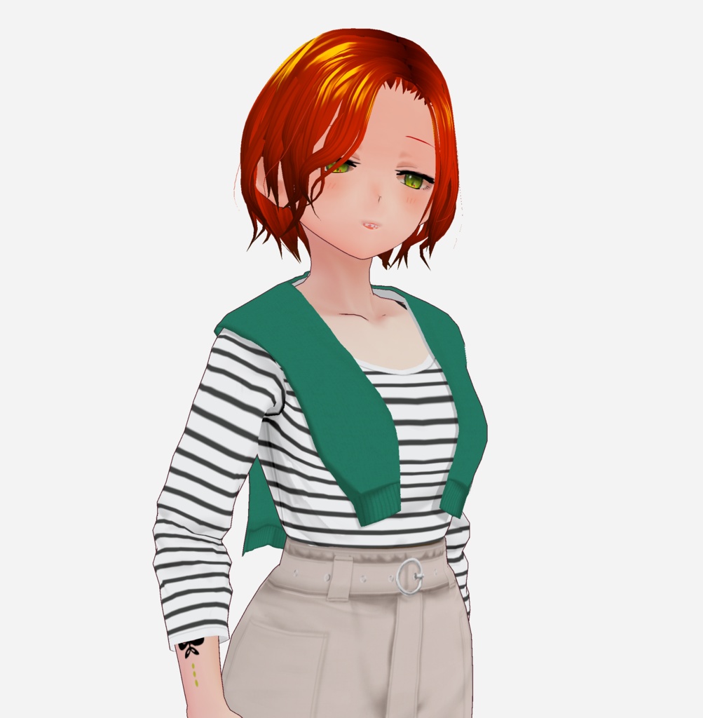 【VRoid】肩掛けニット Cardigan tied around shoulder