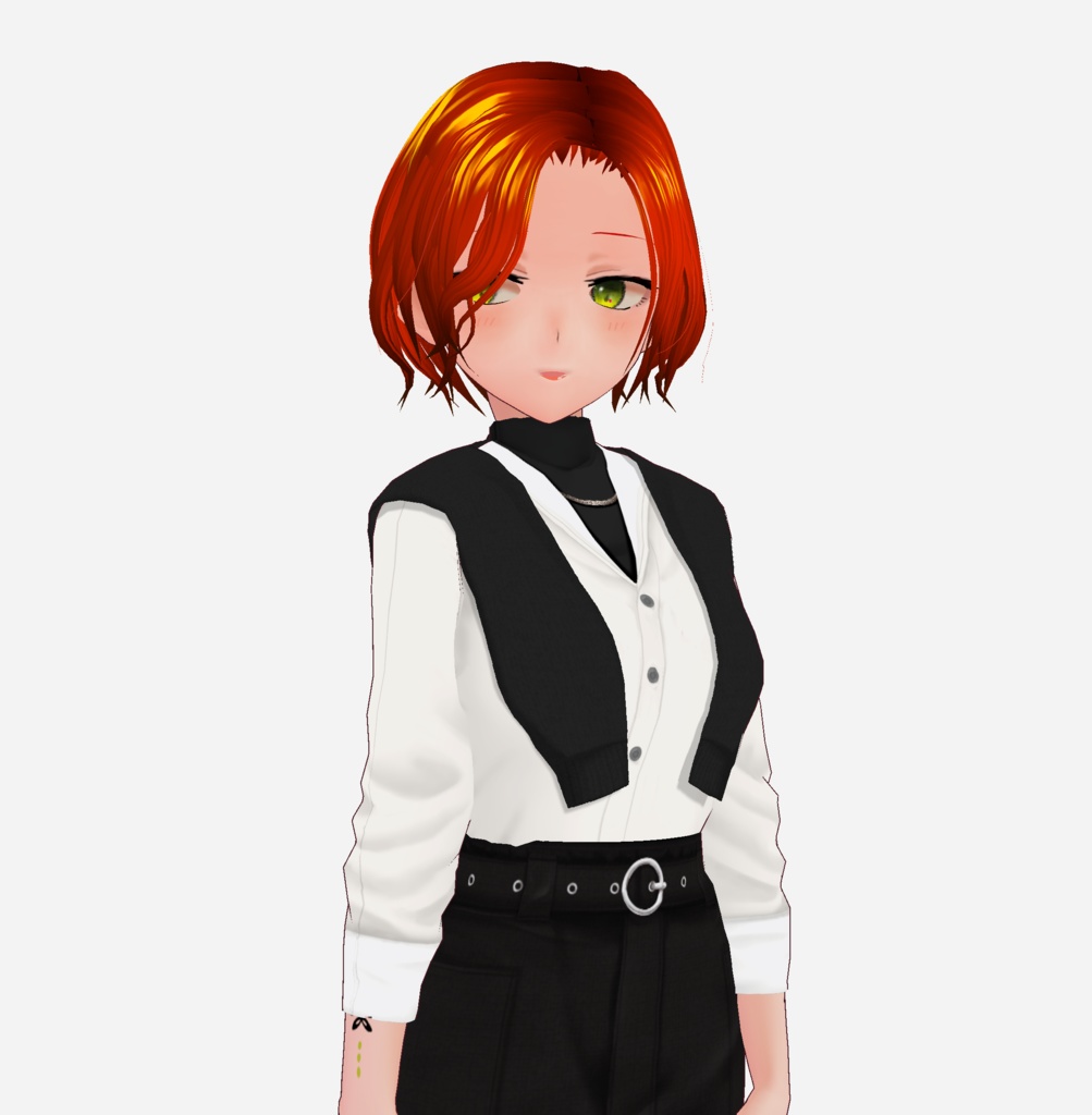 【VRoid】肩掛けニット Cardigan tied around shoulder