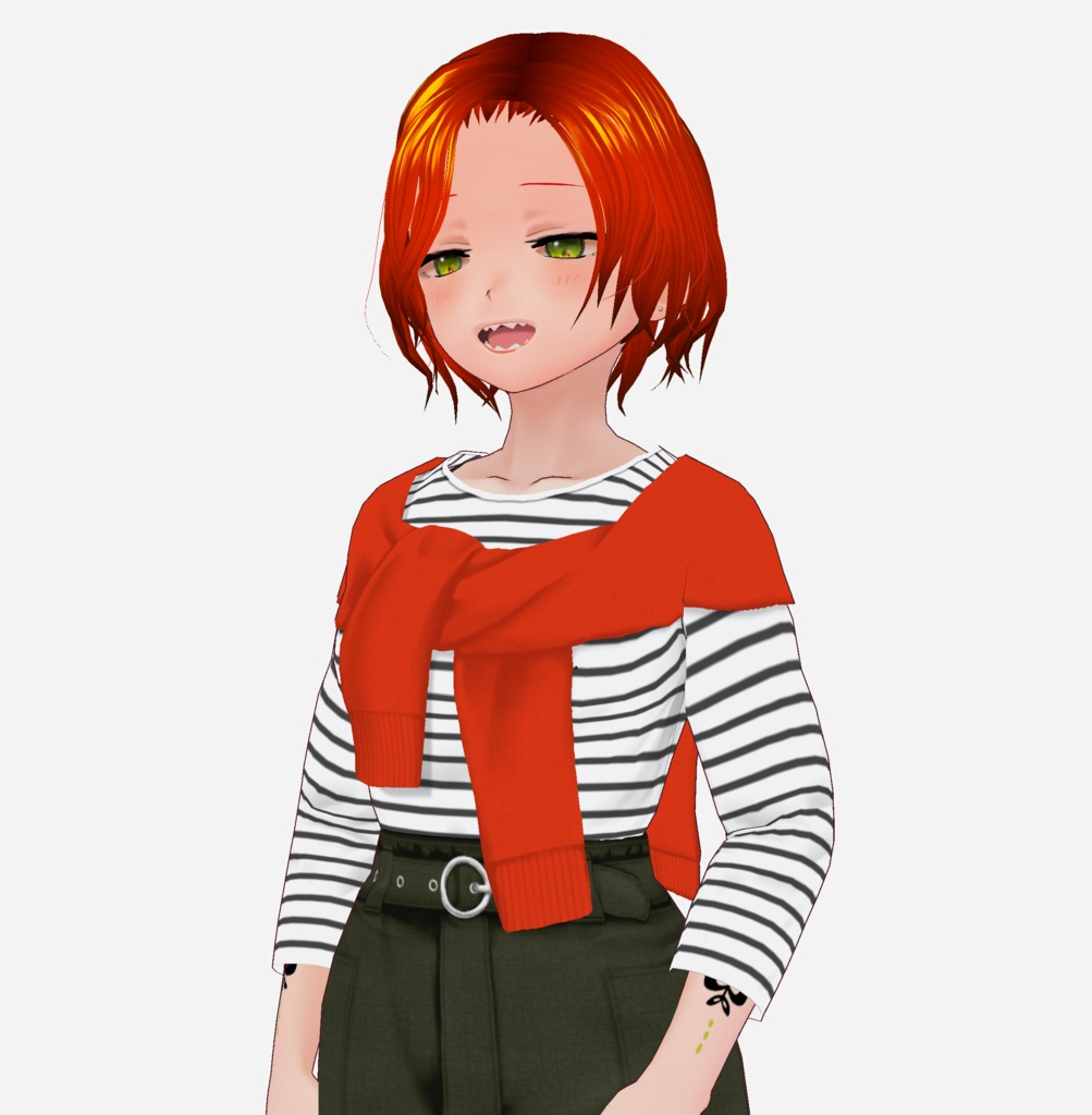 【VRoid】肩掛けニット Cardigan tied around shoulder