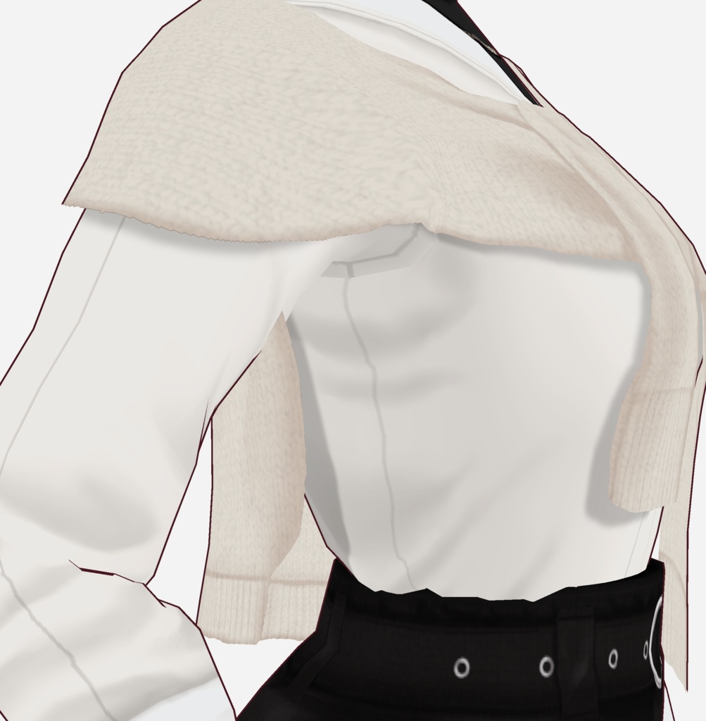 【VRoid】肩掛けニット Cardigan tied around shoulder
