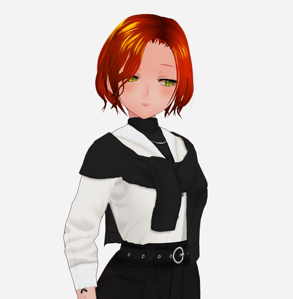 【VRoid】肩掛けニット Cardigan tied around shoulder