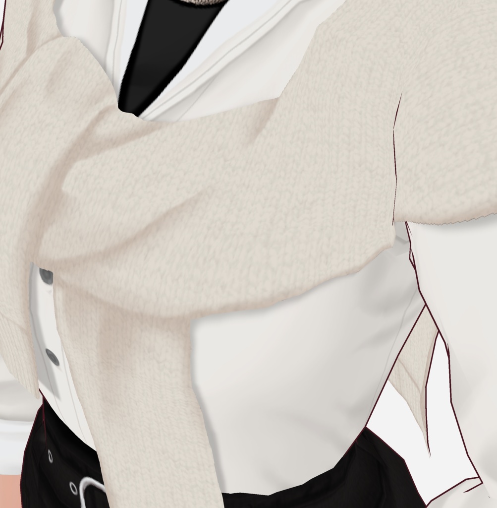 【VRoid】肩掛けニット Cardigan tied around shoulder