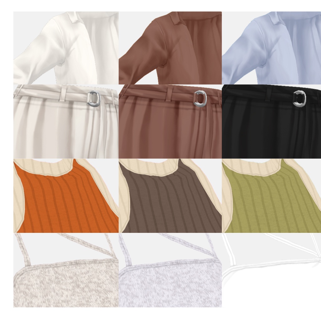 【VRoid】ロングシャツセット Women's Summer Clothing 2022SS