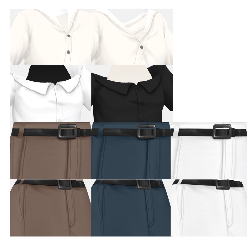 【VRoid】シャツセット Women's Summer Clothing 2022SS