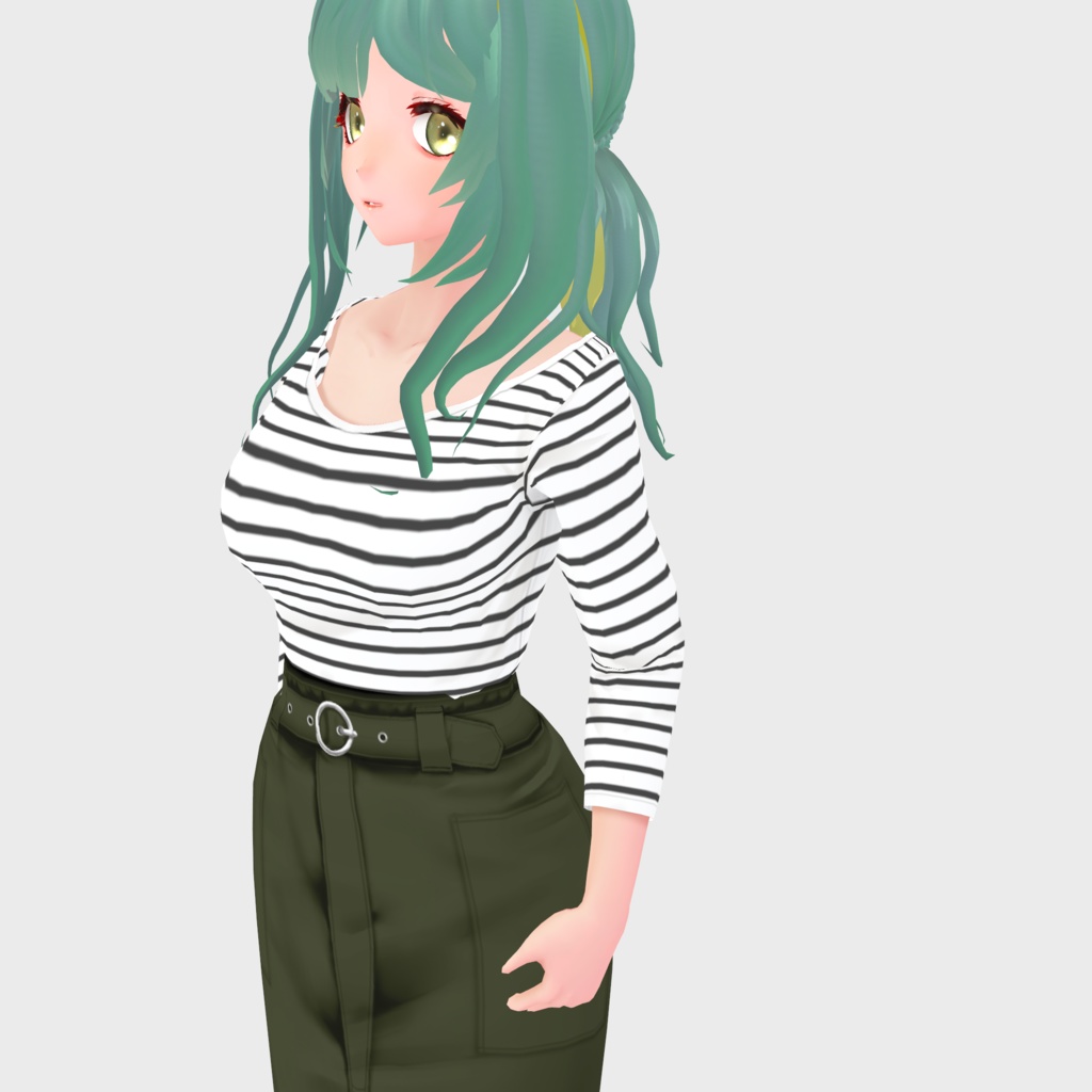 【VRoid】デニムジャケットセット Women's Summer Clothing 2022SS