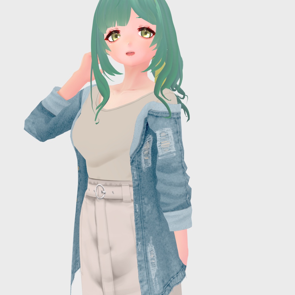 【VRoid】デニムジャケットセット Women's Summer Clothing 2022SS