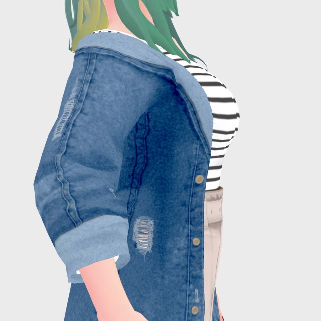 【VRoid】デニムジャケットセット Women's Summer Clothing 2022SS