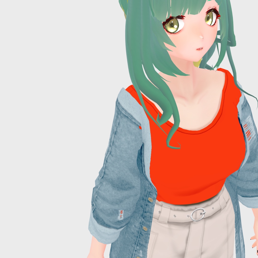 【VRoid】デニムジャケットセット Women's Summer Clothing 2022SS