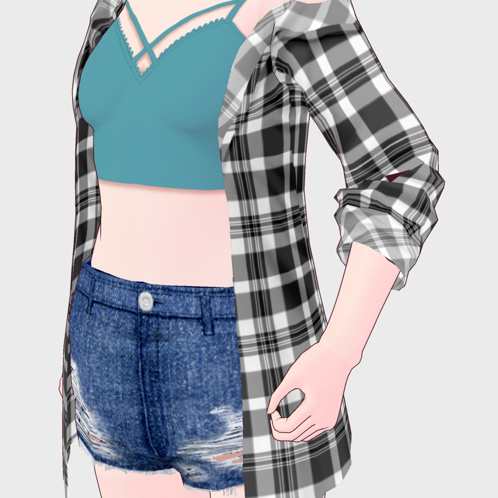 【VRoid】着崩しシャツセット Women's Summer Clothing 2022SS