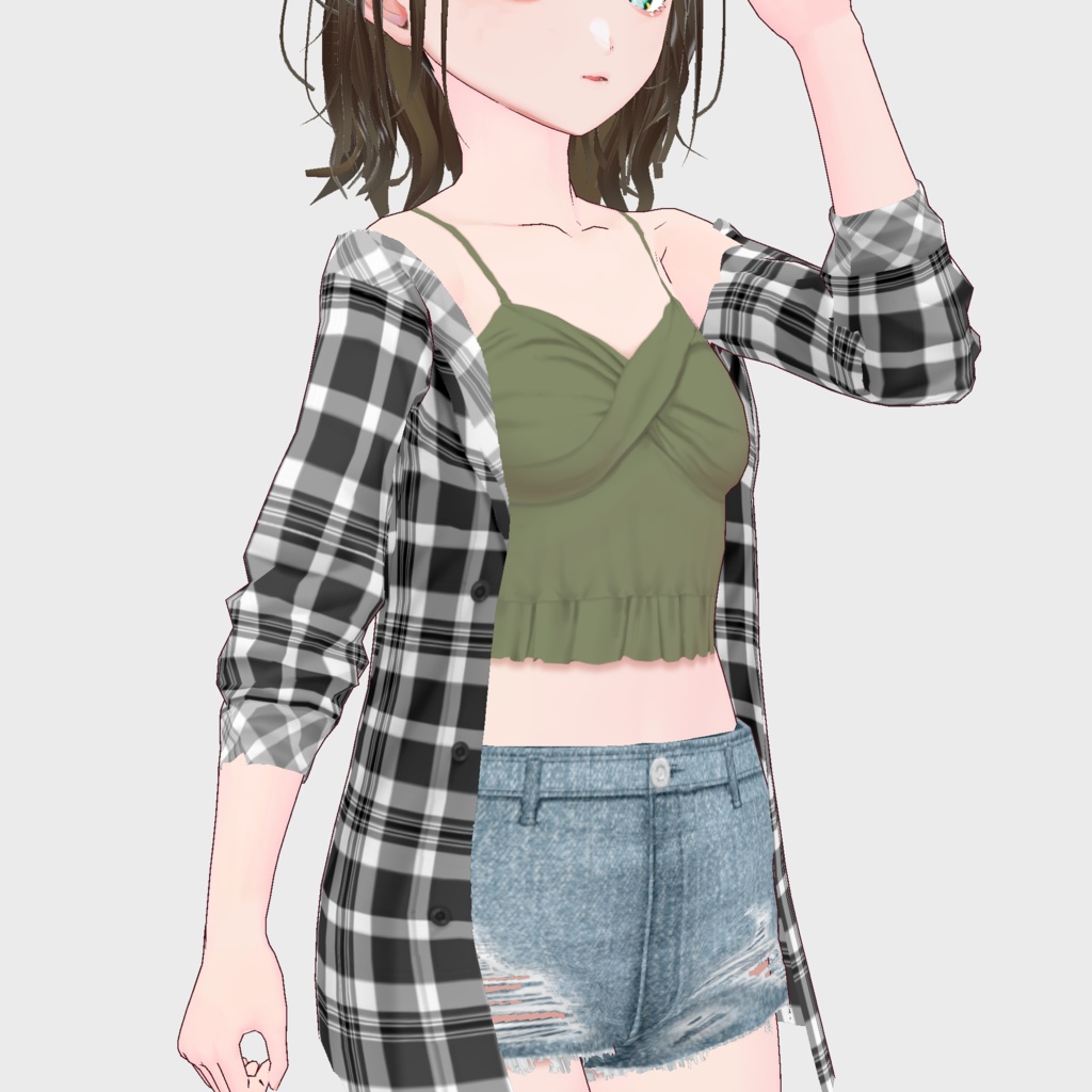 【VRoid】着崩しシャツセット Women's Summer Clothing 2022SS