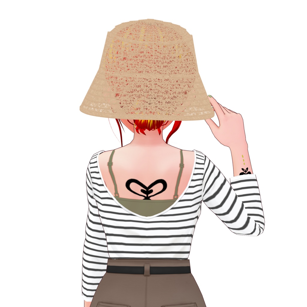 【VRoid】麦わらバケットハット straw bucket hat
