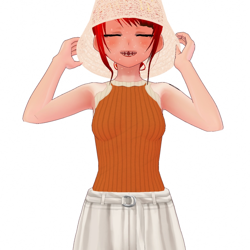 【VRoid】麦わらバケットハット straw bucket hat