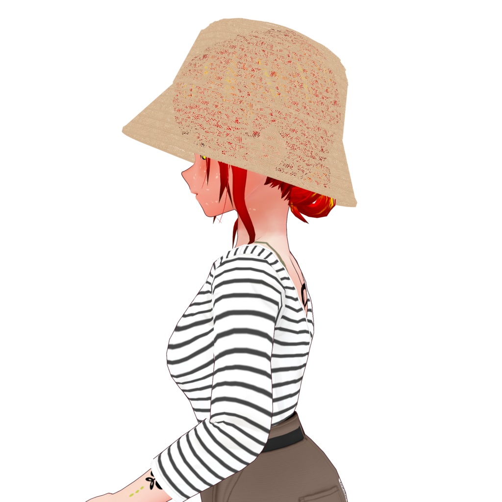 【VRoid】麦わらバケットハット straw bucket hat
