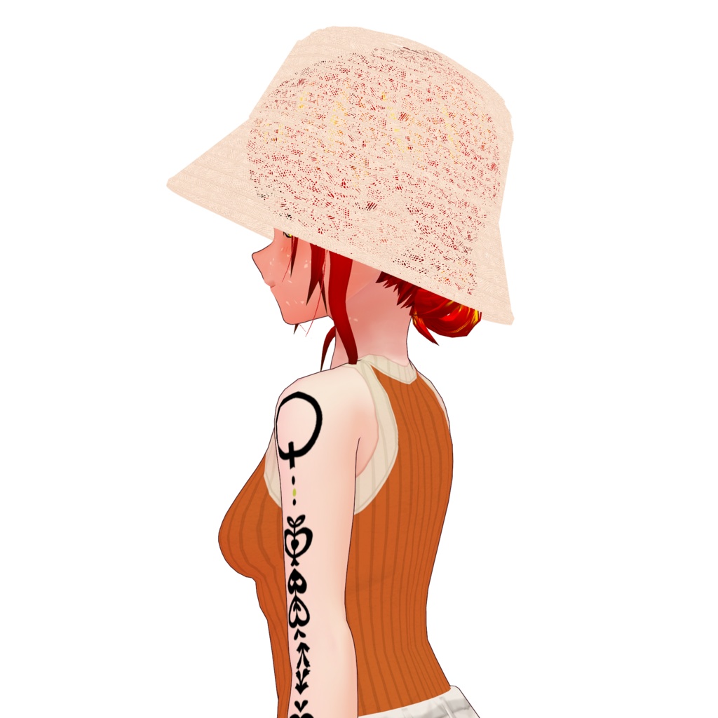 【VRoid】麦わらバケットハット straw bucket hat