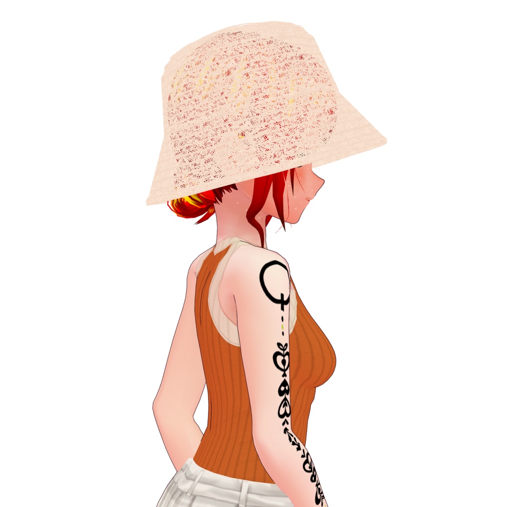 【VRoid】麦わらバケットハット straw bucket hat