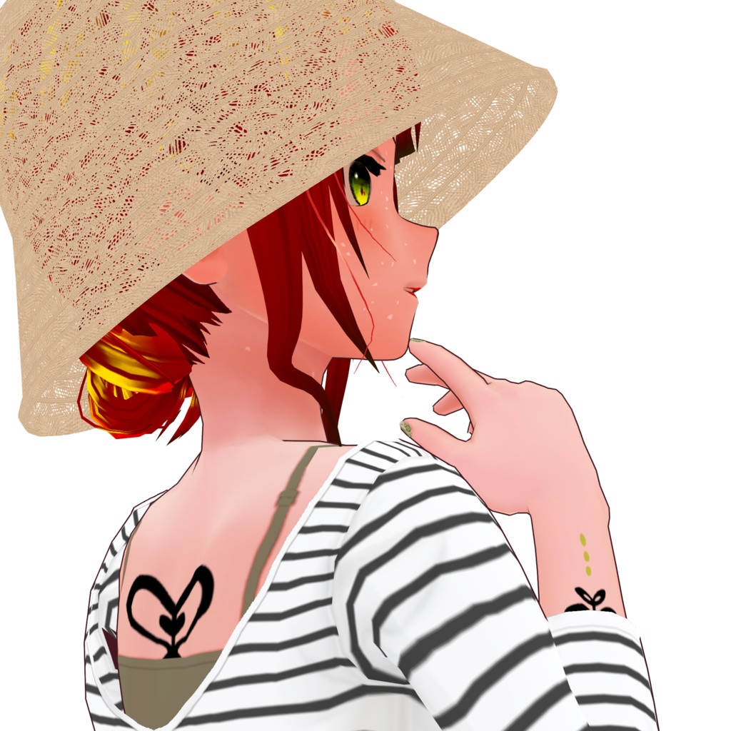 【VRoid】麦わらバケットハット straw bucket hat