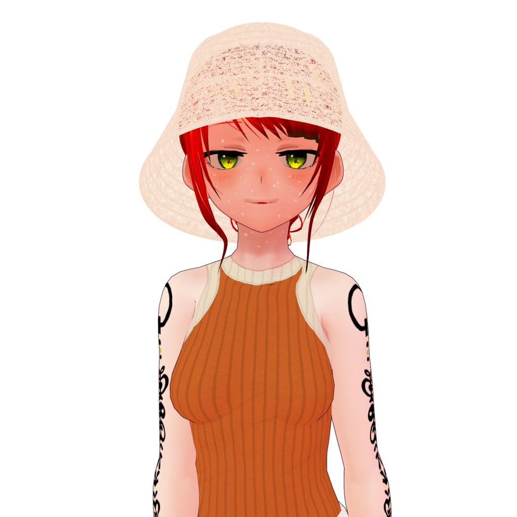 【VRoid】麦わらバケットハット straw bucket hat