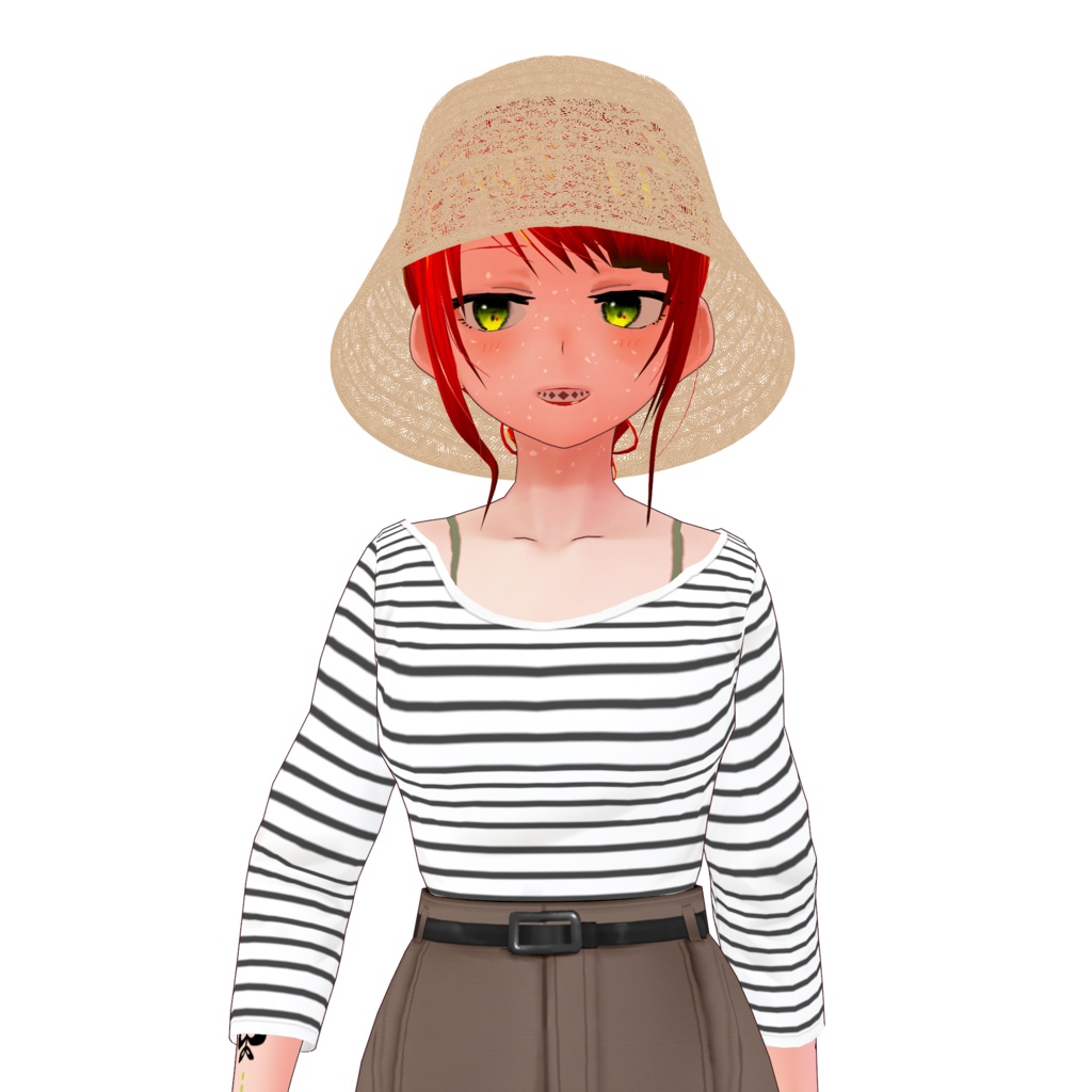 【VRoid】麦わらバケットハット straw bucket hat