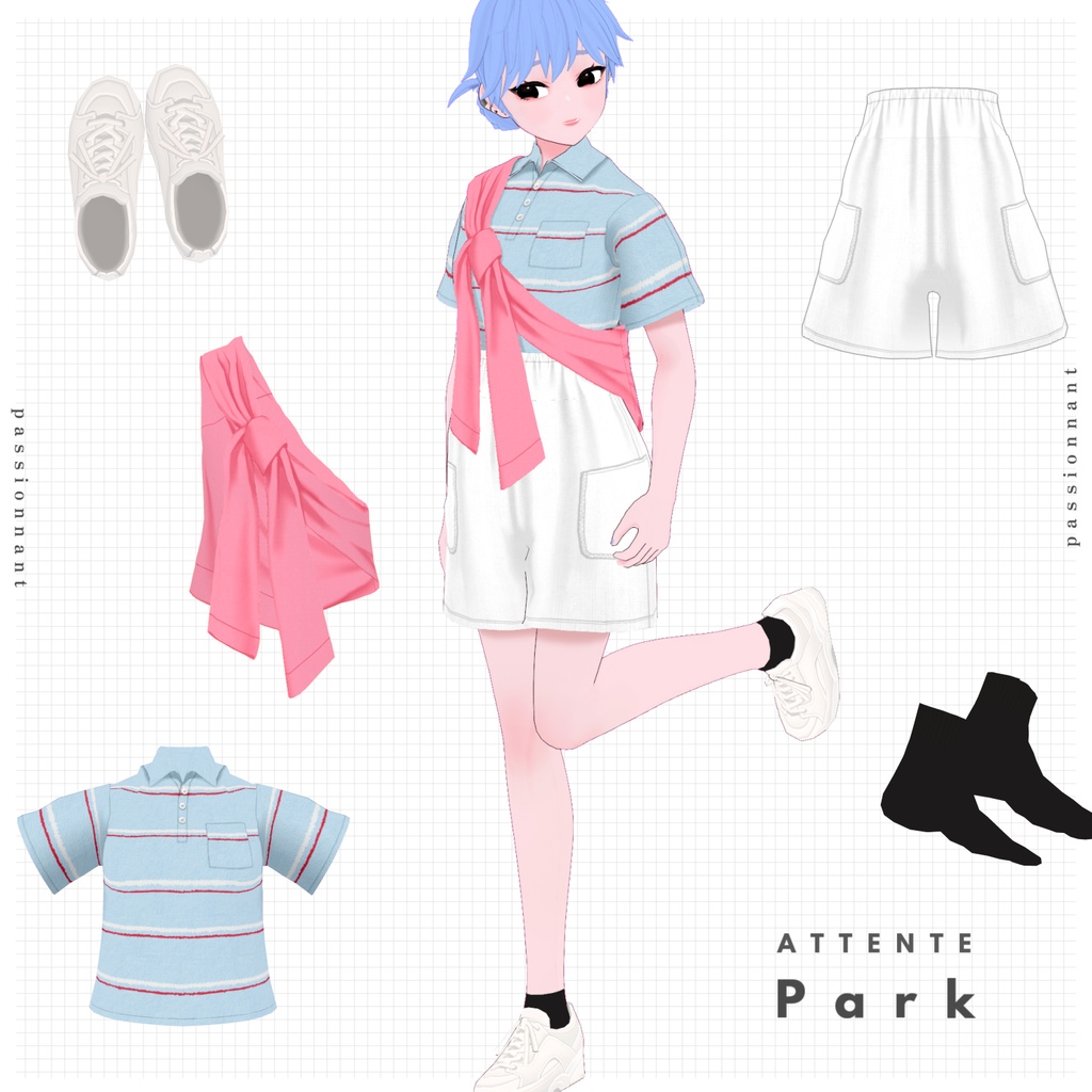 【VRoid】attente.Parkset Women's Summer Clothing 2023SS