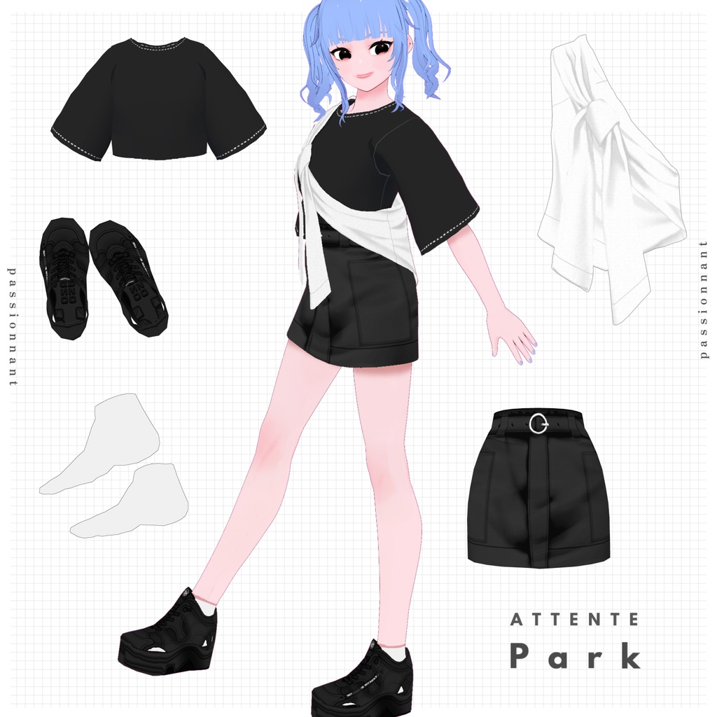 【VRoid】attente.Parkset Women's Summer Clothing 2023SS