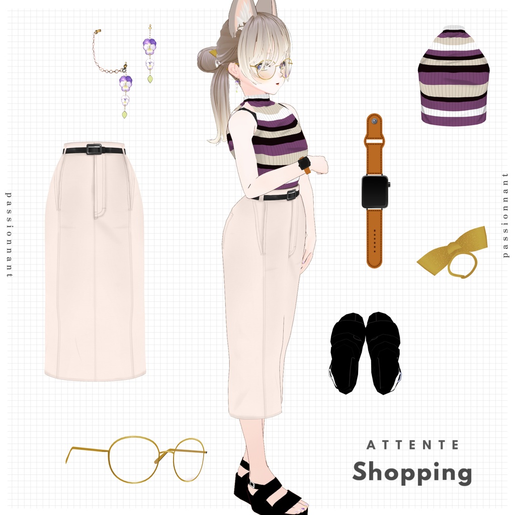 【VRoid】attente.Shoppingset Women's Summer Clothing 2023SS