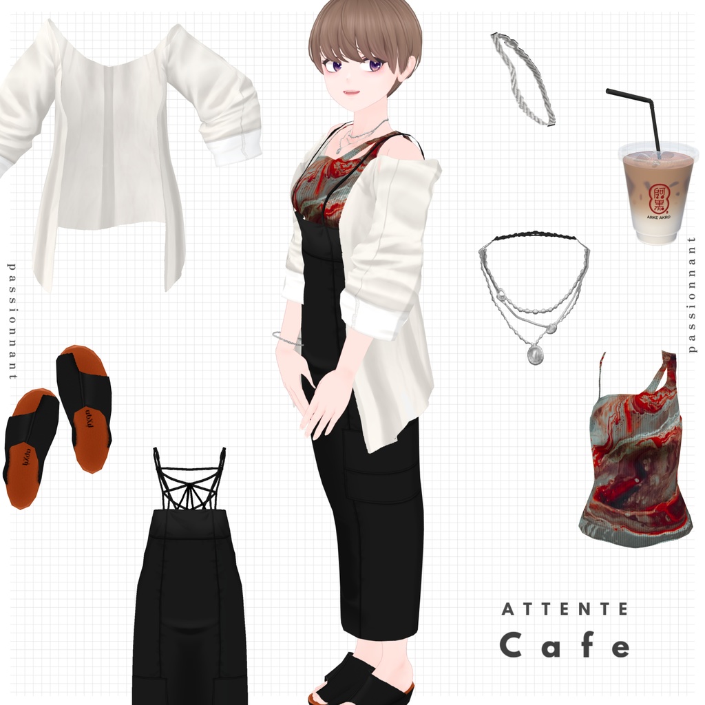 【VRoid】attente.Cafeset Women's Summer Clothing 2023SS