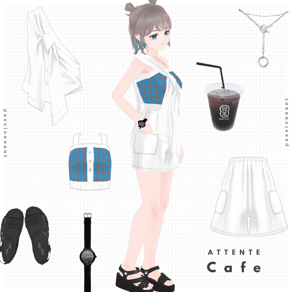 【VRoid】attente.Cafeset Women's Summer Clothing 2023SS