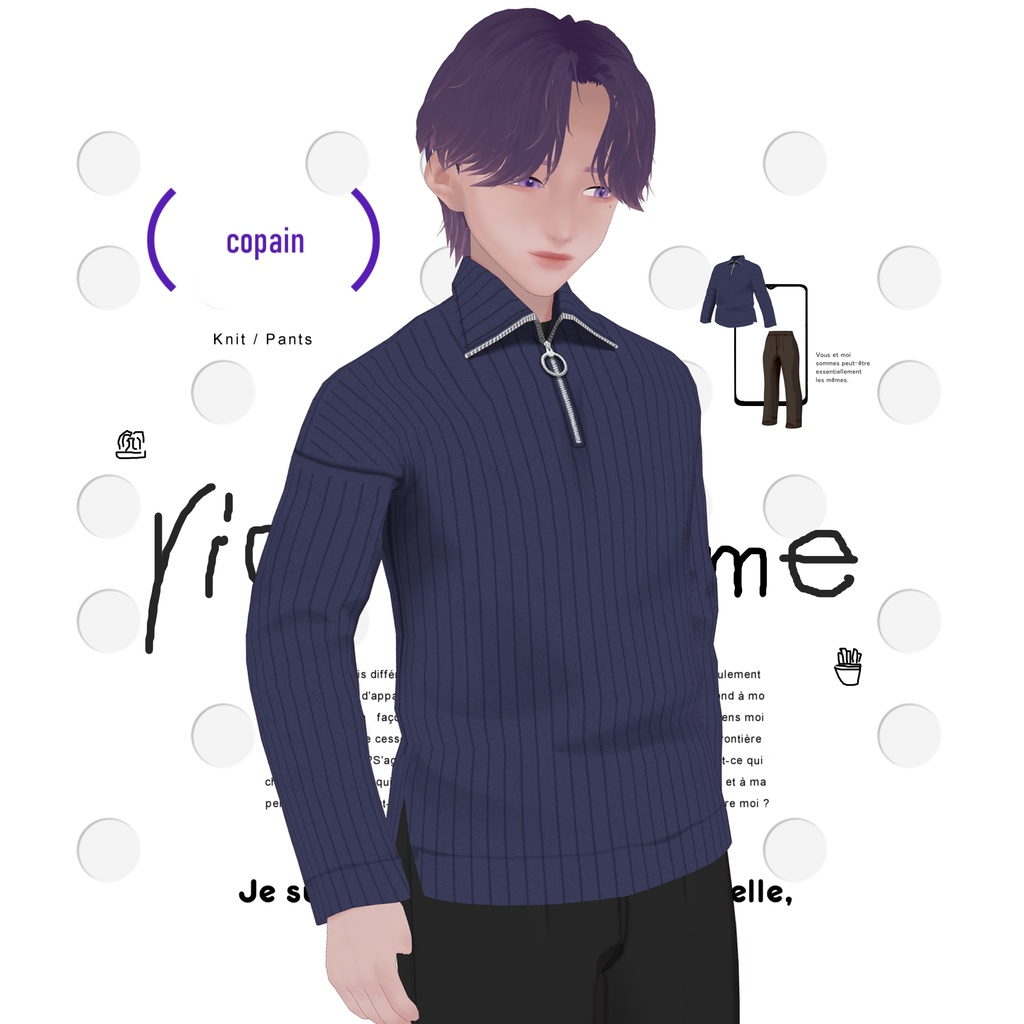 【VRoid】violet même”copain” Men's Winter Clothing 2024AW